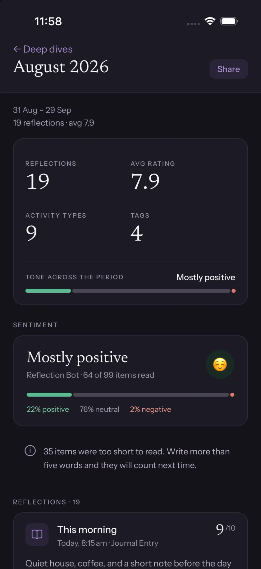 A monthly deep dive