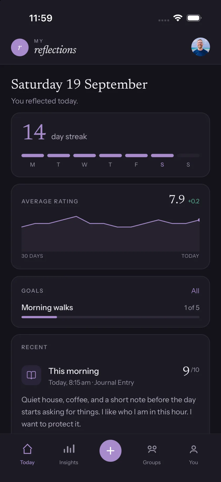 The Today screen