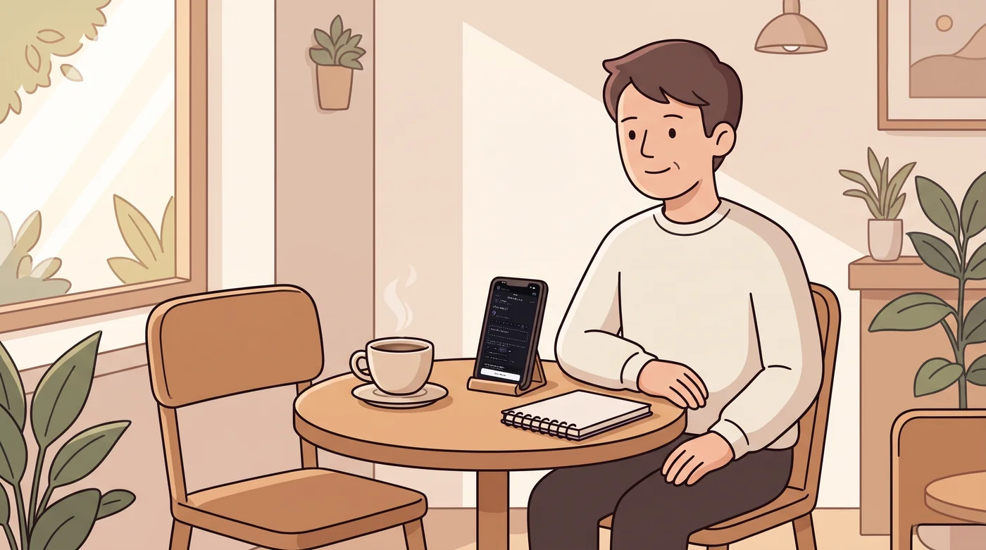 Quick morning check-in with a rating on a phone
